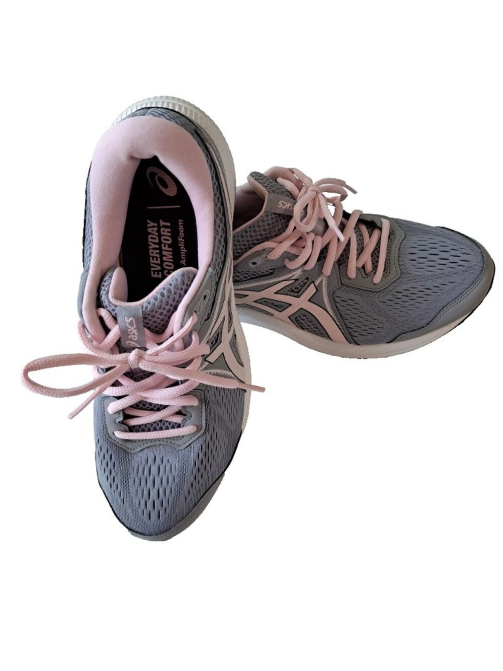 Asics Womens 10W Gel Contend 7 Gray Pink Running Shoes Athletic Sneaker 1012A910